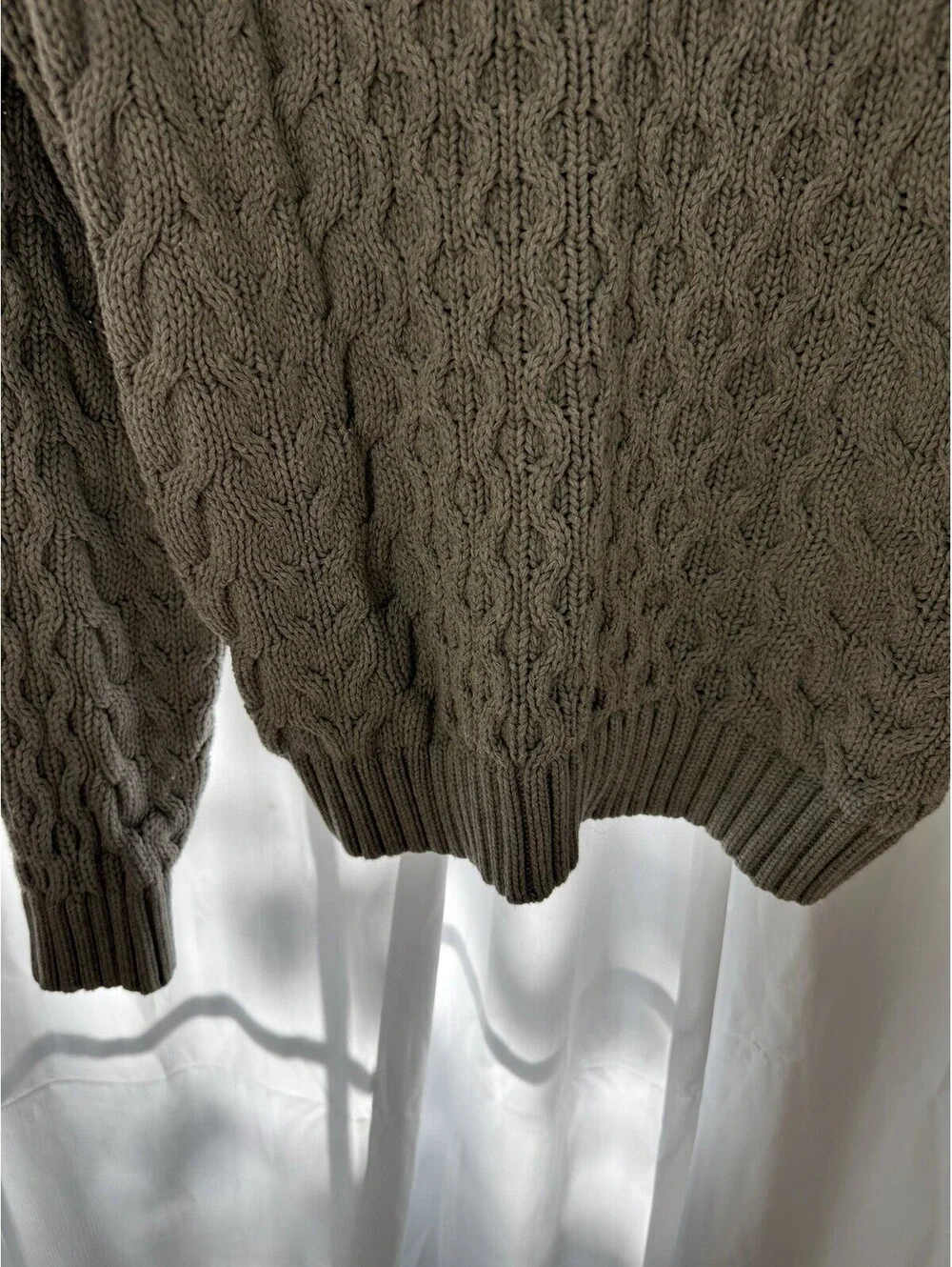 NWOT Vineyard Vines China Cable Knit Sweater Men’s Gray Cotton Wool Size S